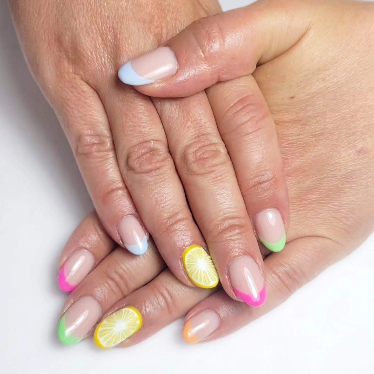Remplissage gel - French colorée - Nail art citron